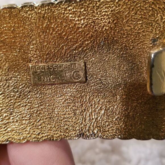 Vtg Accessocraft NYC Black/Gold Belt - Picture 3 of 10